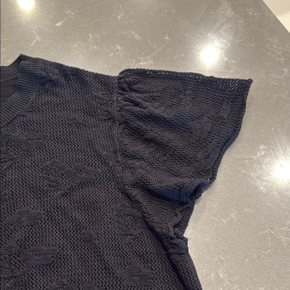 CeCe Black Lace Cardigan Sweater - Picture 4 of 6